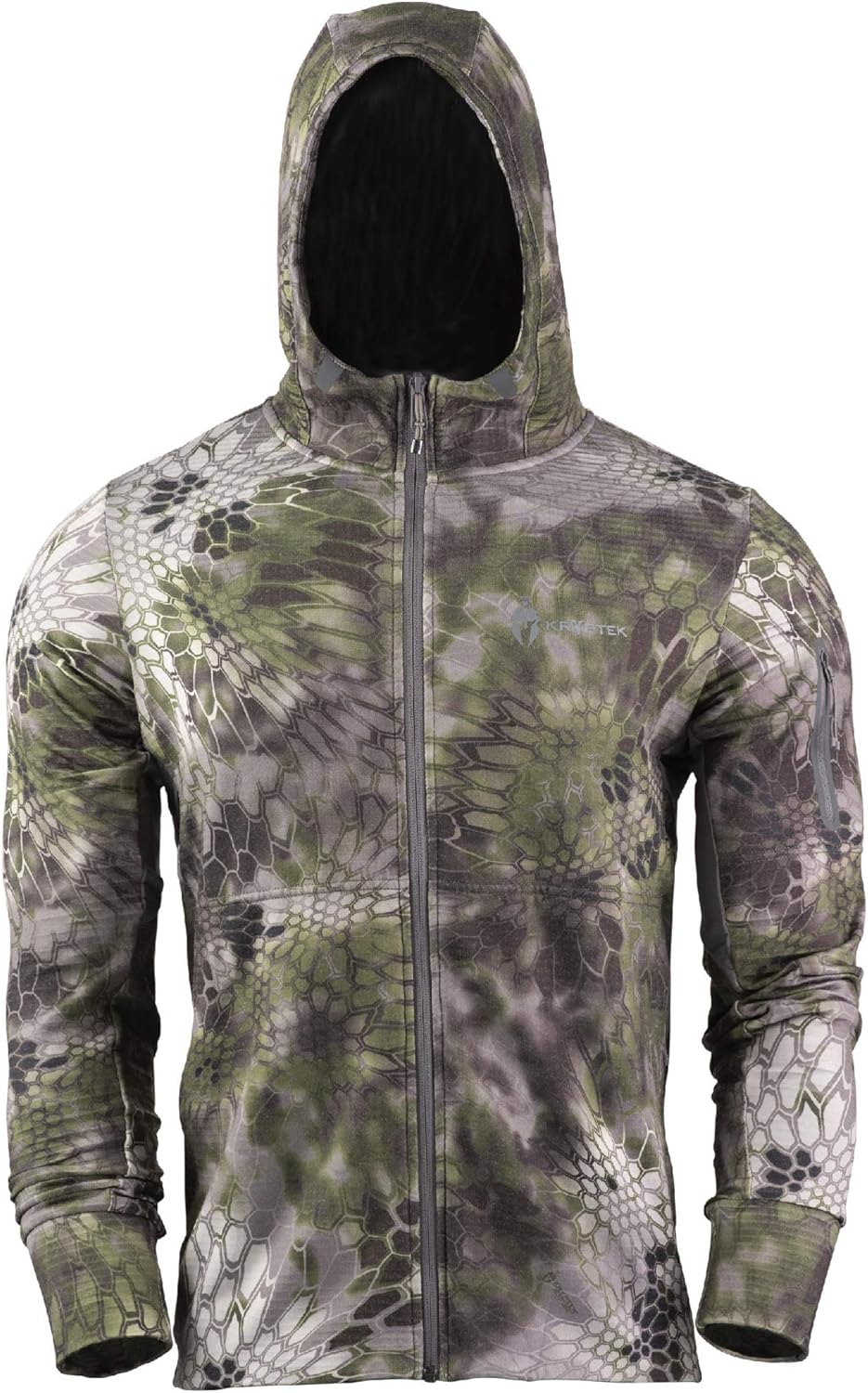 Kryptek Men's Camo Hoodie, Full Zip Comfort