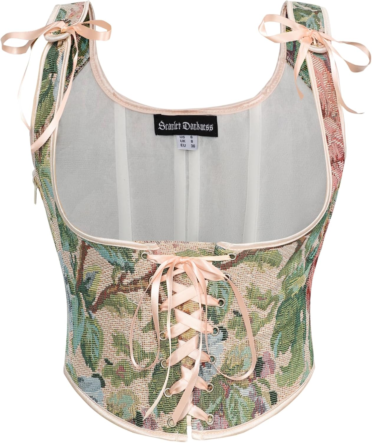 Renaissance Underbust Corset Top for Women with Floral Design
