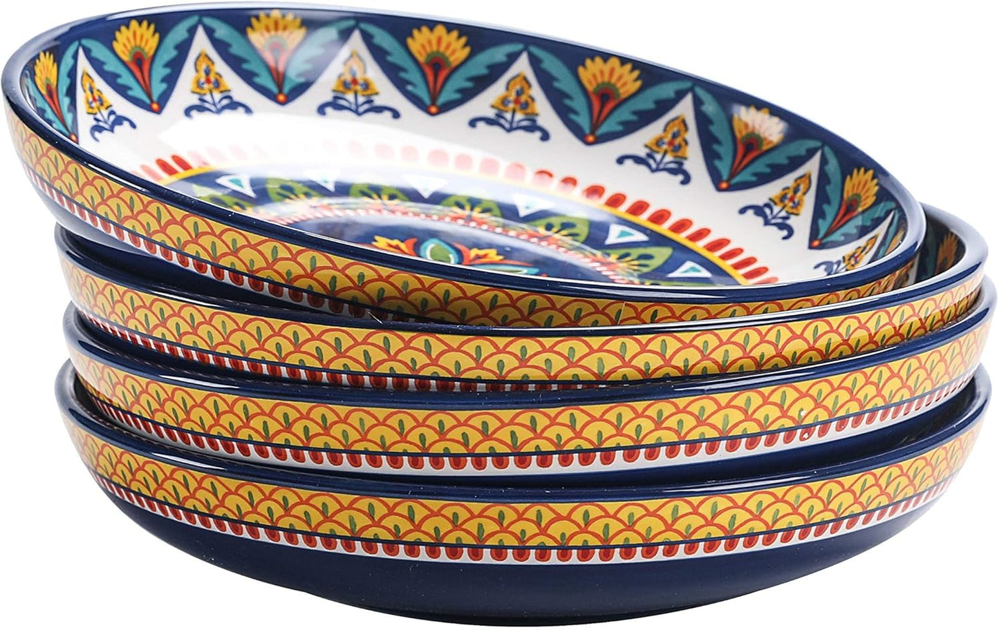 Bico Havana Pasta Bowls Set of 4 - Large Ceramic Dinnerware