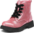 Girls Glitter Ankle Boots Lace Up Waterproof Combat