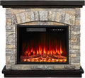 BOSSIN 36 Electric Fireplace Mantel: Cozy LED Flame Heater