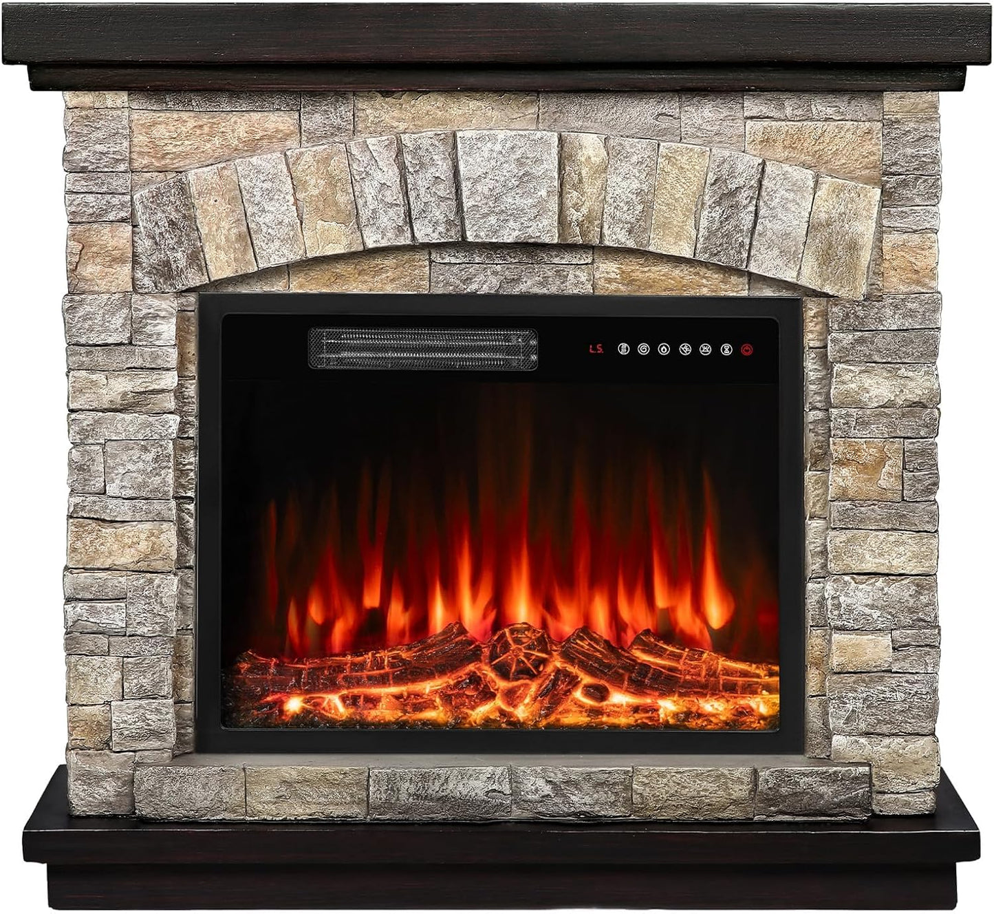 BOSSIN 36 Electric Fireplace Mantel: Cozy LED Flame Heater