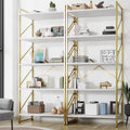 Shintenchi 2 Pieces 5-Tier Bookshelf - Tall Industrial Bookcase