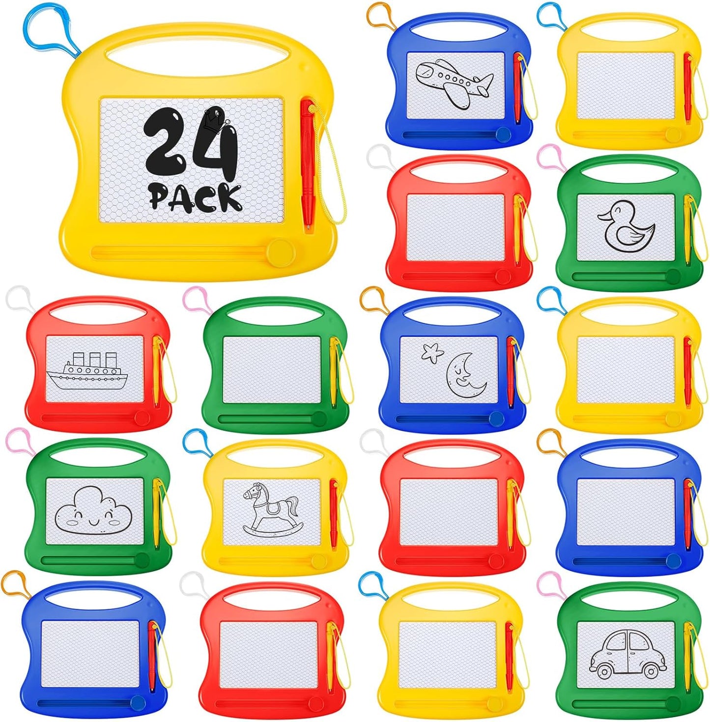 24 Pack Mini Magnetic Drawing Board for Kids - Fun and Creative