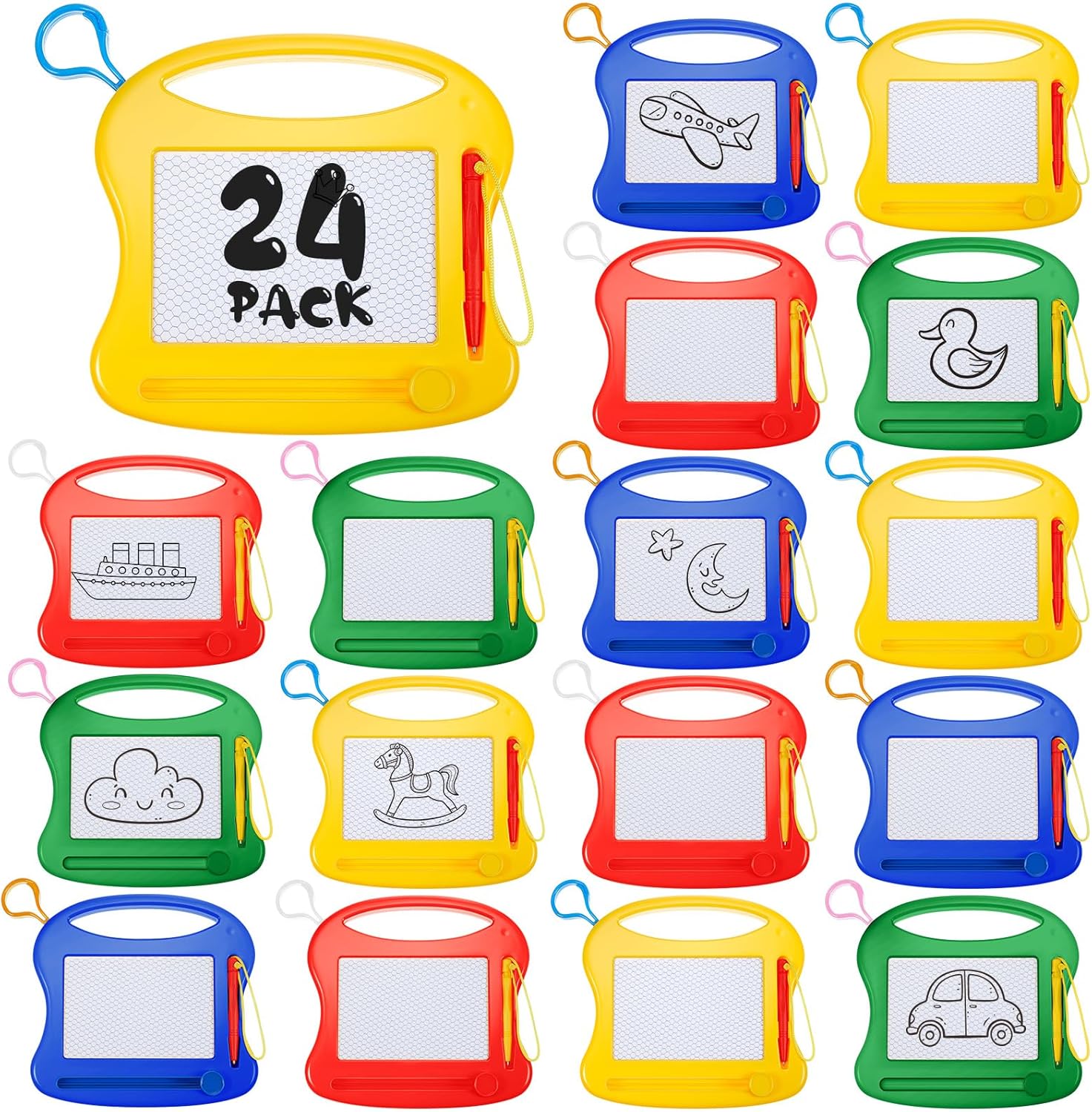 24 Pack Mini Magnetic Drawing Board for Kids - Fun and Creative