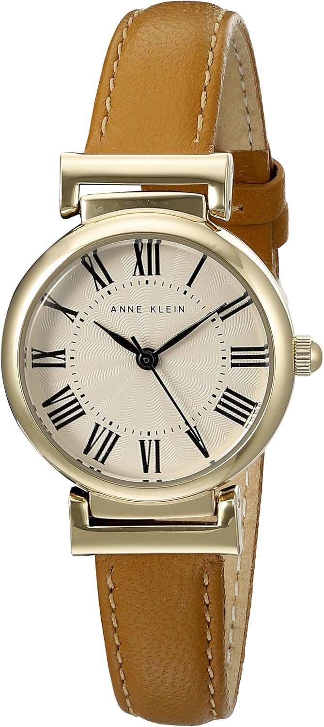 AK Anne Klein Leather Strap Watch - Timeless Elegance