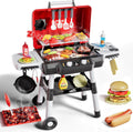 Kids Play Kitchen Toys Kids BBQ Grill Playset - Two-Tier Mobile Grill