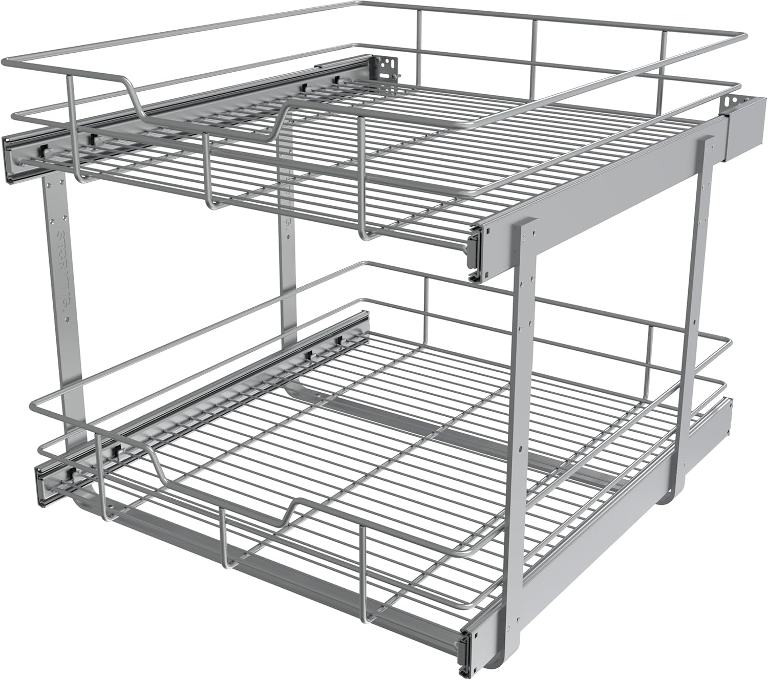 2 Tier Pull Out Cabinet Organizer for Kitchen and Bathroom Use