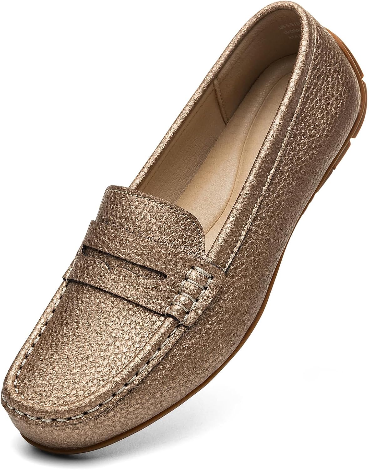 Women's Comfortable Lightweight Leather Penny Loafers for Work