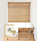 Bamboo Roman Shades 22in x 64in - Cordless No-Drill Inside Mount