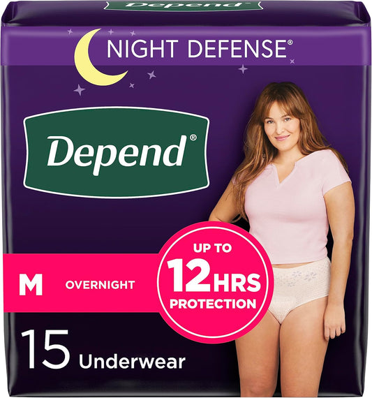 Depend Night Defense Women's Incontinence Underwear - Overnight Protection