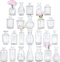 Glass Bud Vase Set of 24 - Small Clear Mini Vases for Centerpieces