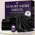 SLEEP SANCTUARY Satin Sheets King Size - Cooling Satin Luxury