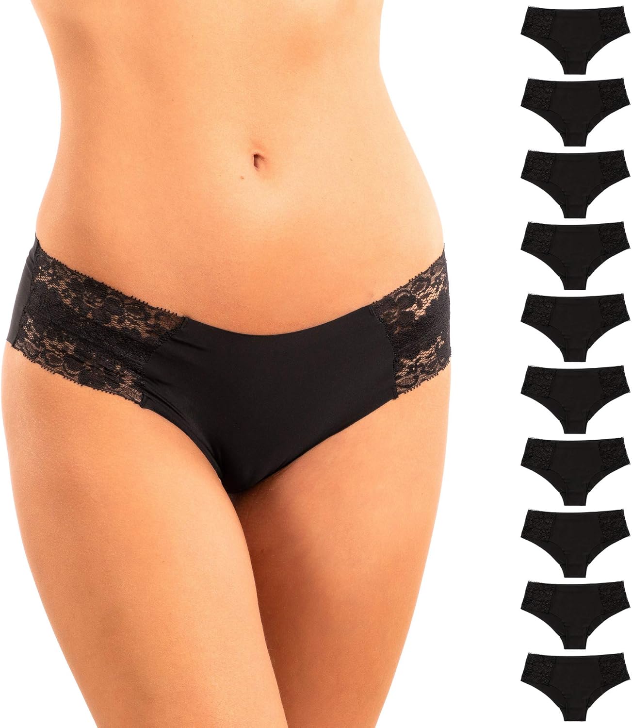 Seamless Cheeky Bikini Underwear Pack of 10 for Women