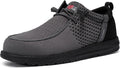 LARNMERN Slip On Steel Toe Shoes Men Lightweight (Style KSZD)