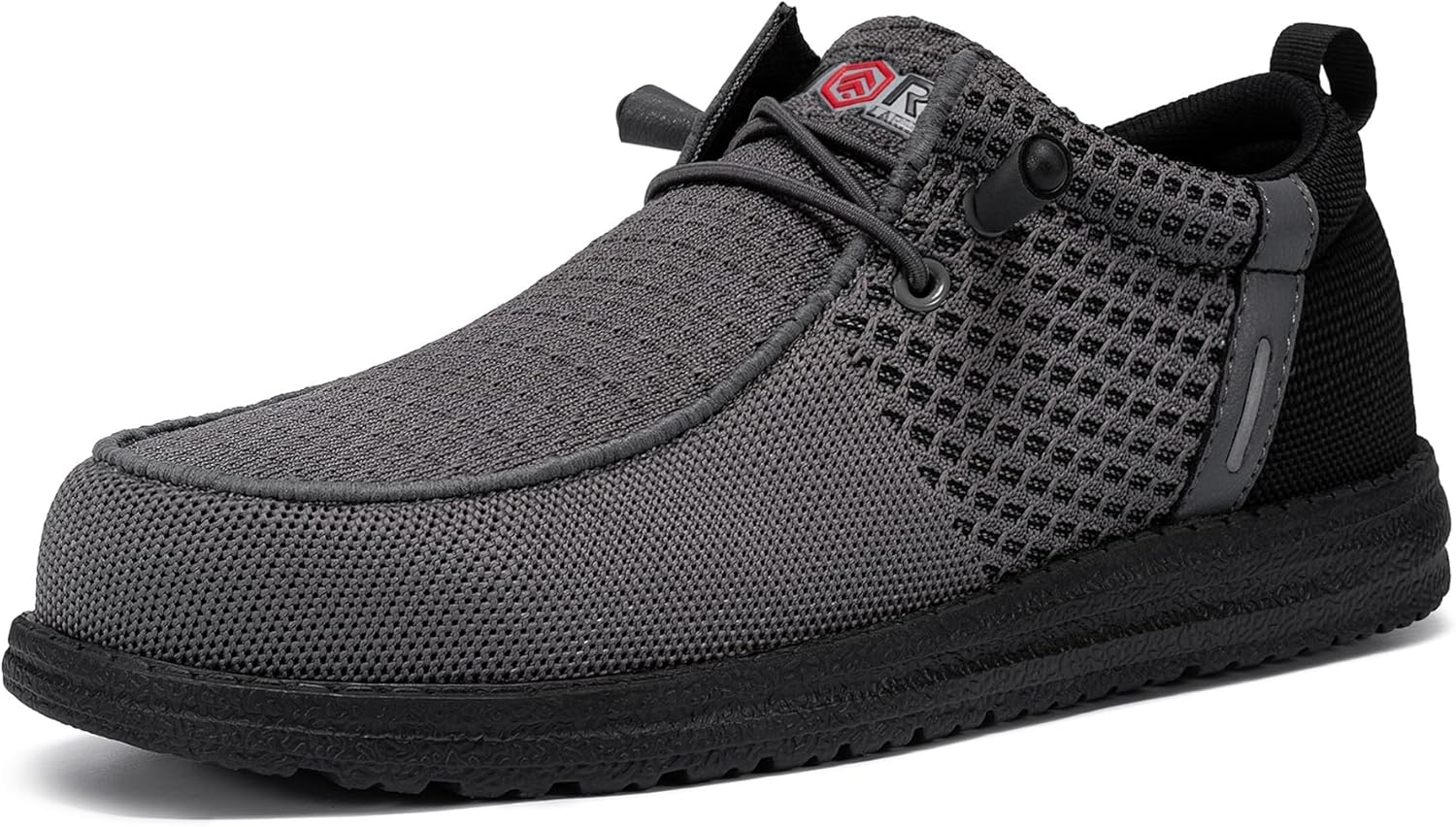 LARNMERN Slip On Steel Toe Shoes for Men - Lightweight Comfort