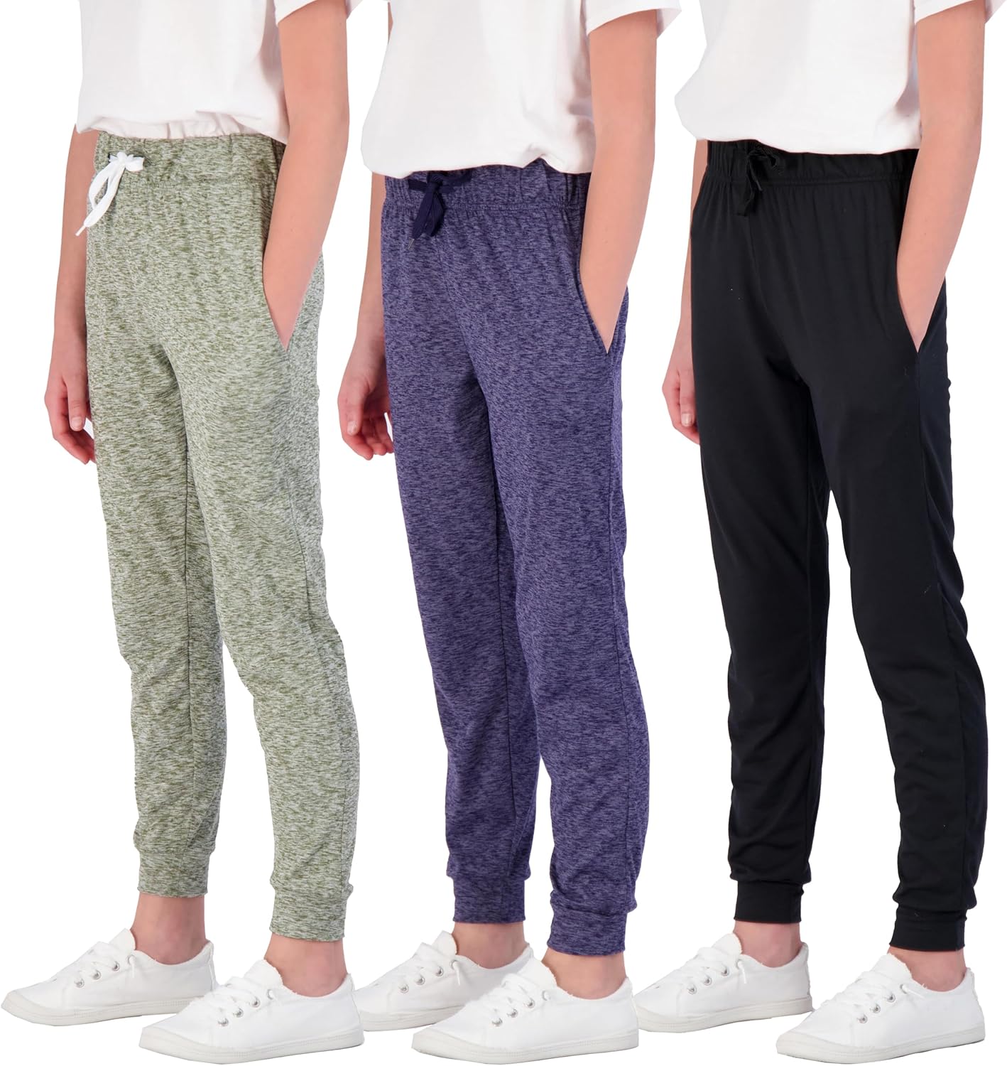Real Essentials Girls' Lounge Joggers: Soft Athletic Sweatpants