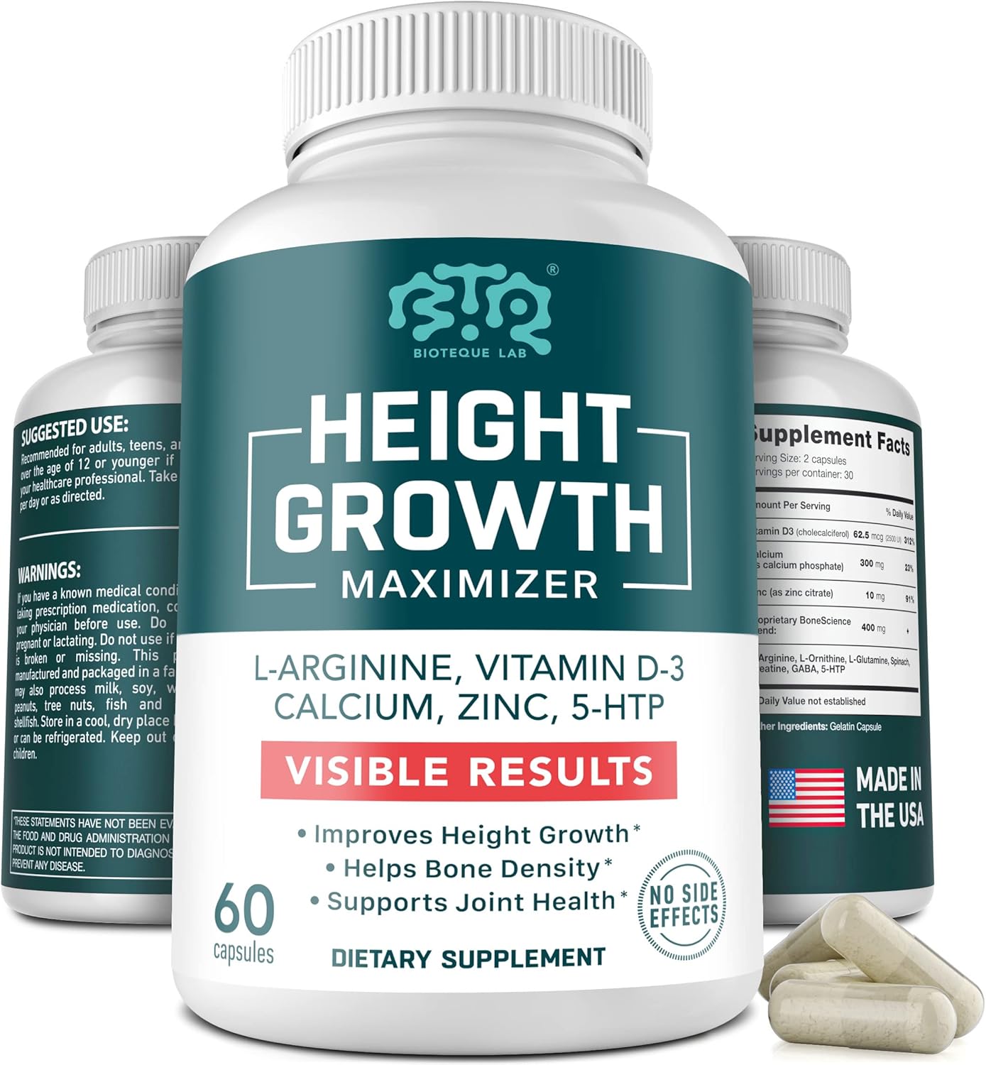 Height Growth Maximizer with Calcium and Vitamin D3 for Kids