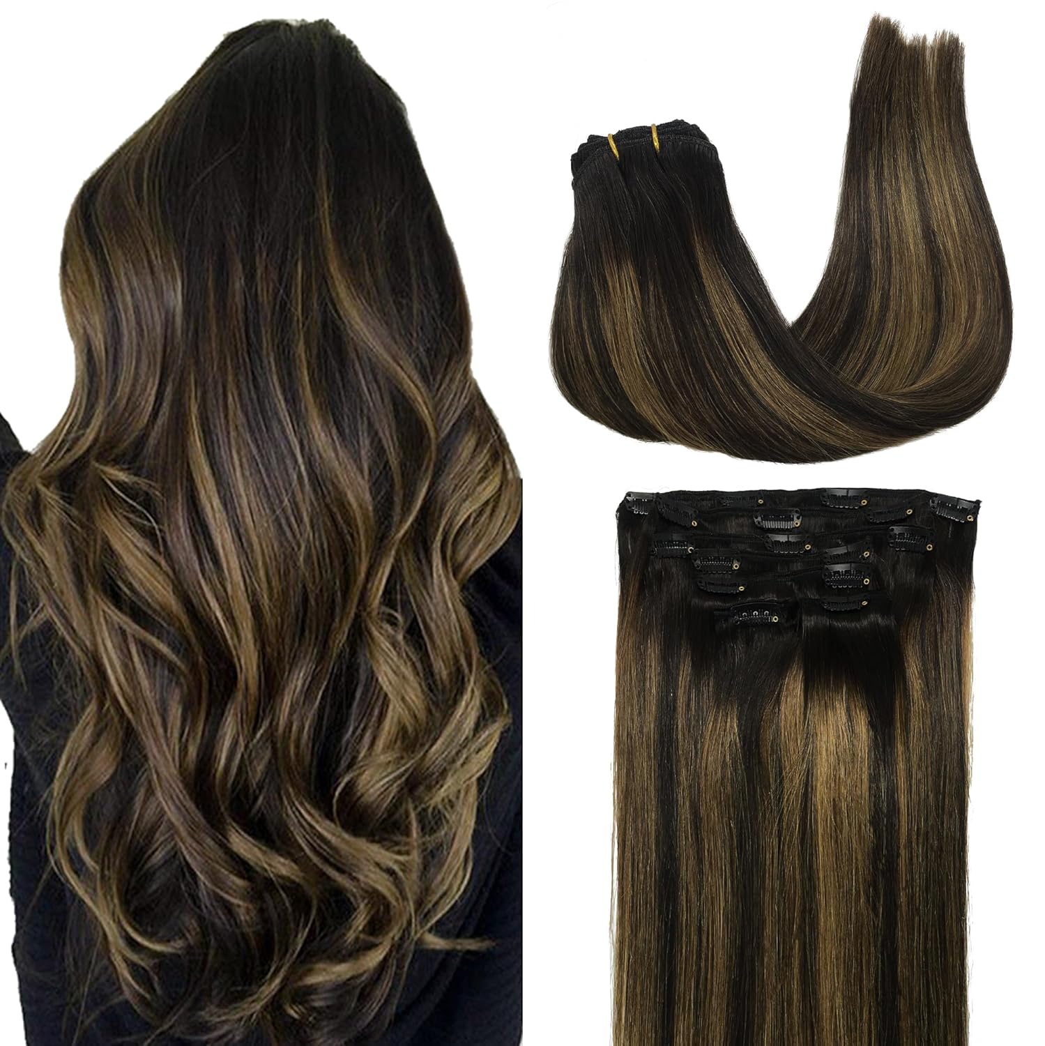 Clip in Hair Extensions Real Human Hair for Luxurious Style