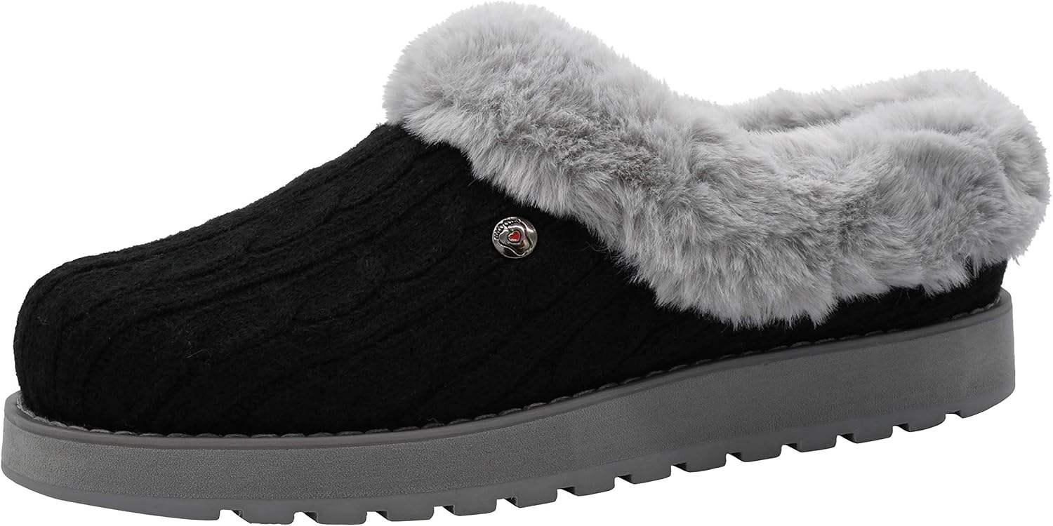 Skechers Women's Ice Angel Slipper - Cozy Cable Knit Comfort