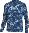 HUK Mens Pursuit Crew Long Sleeve Shirt - Cooling UPF Sun Protection