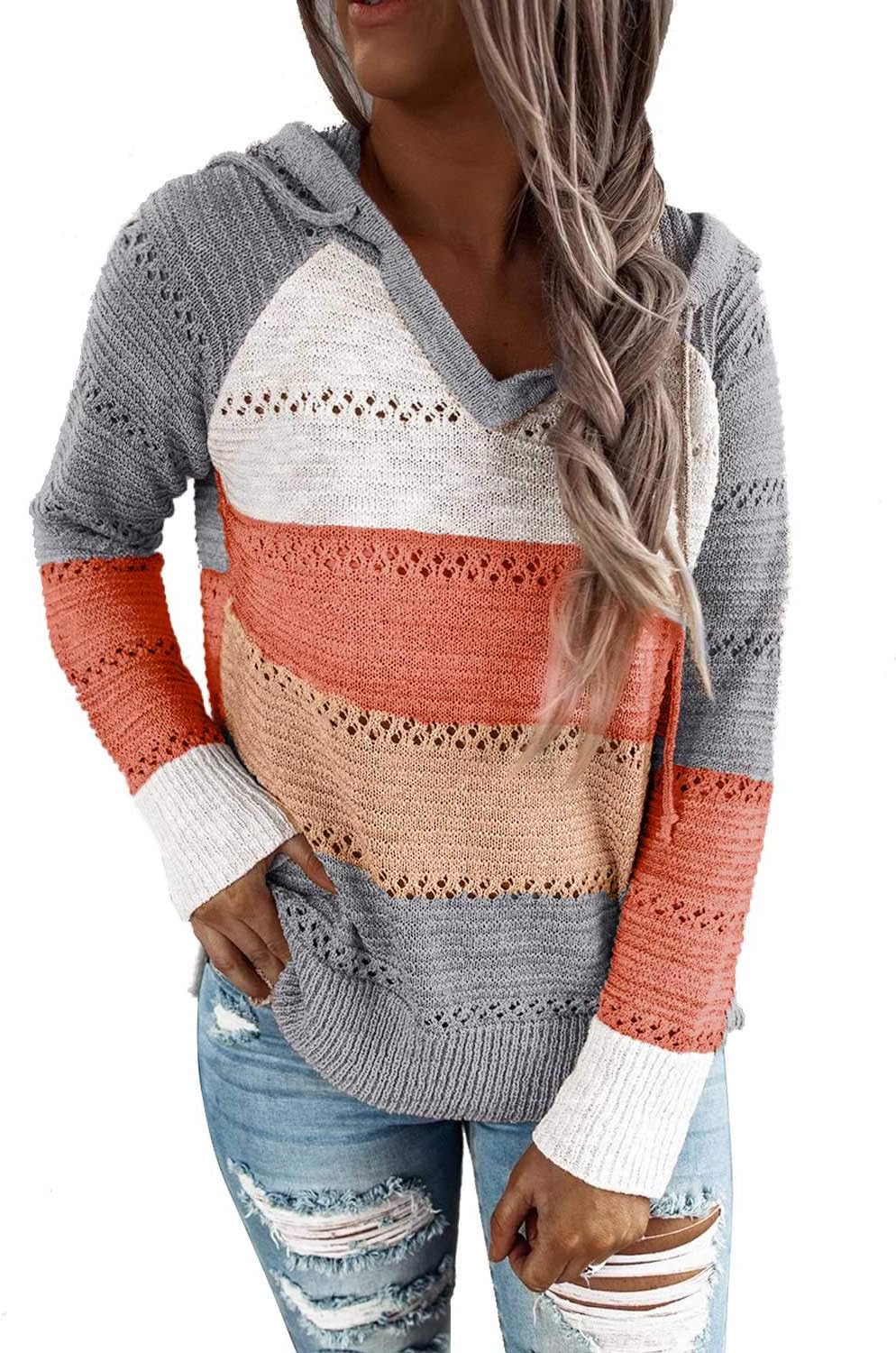 FEKOAFE 2025 Fall V Neck Hoodie