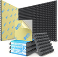 Pyramid Sound Proof Foam Panels 12 Pack - Fast Adhesive Noise