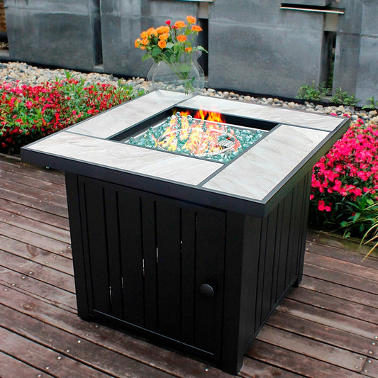 30 Propane Fire Pit with Ceramic Tabletop for Outdoor Fun