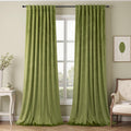 Moss Green Curtains 108 in Long Velvet Blackout Panels - Luxury Drapes