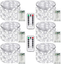 6 Pack Fairy Lights Battery Operated with Remote Control Timer - Cool