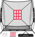 Baseball & Softball Practice Net 7x7 ft - Portable Strike Zone