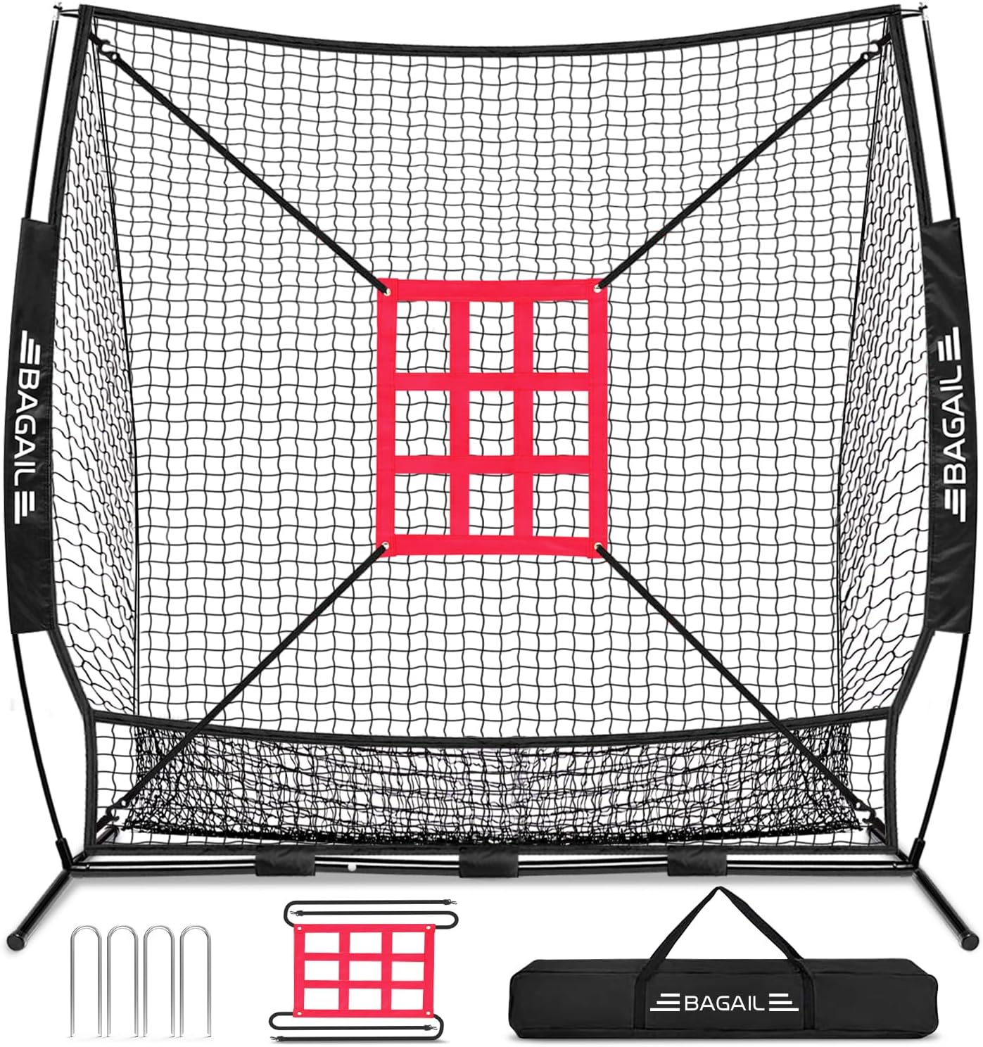 BAGAIL 7x7 ft Baseball & Softball Practice Net for Training