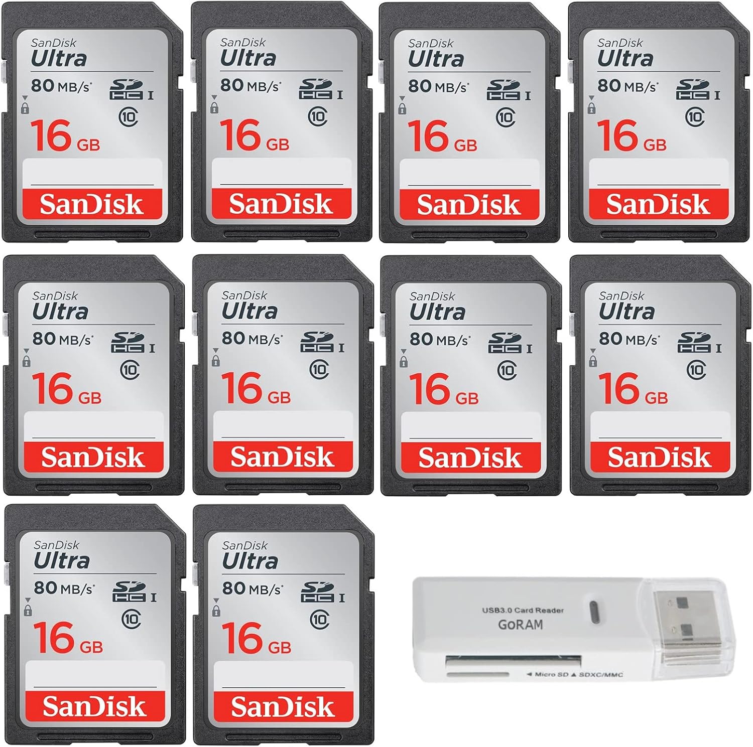 High-Speed 16GB SDHC Memory Card Bundle