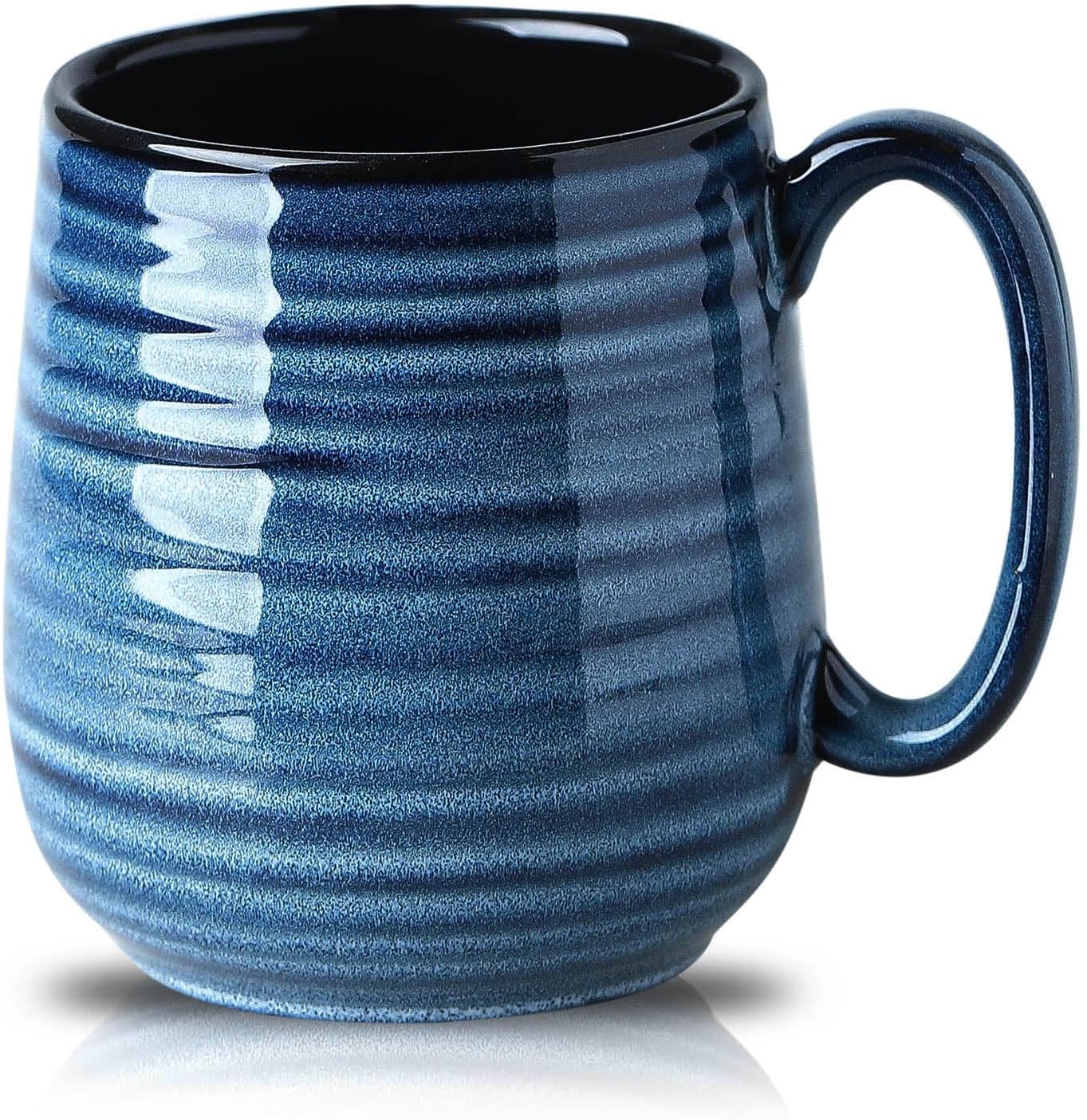 Large 20 oz Ceramic Coffee Mug, Microwave and Dishwasher Safe, Ideal for Home and Office - Blue