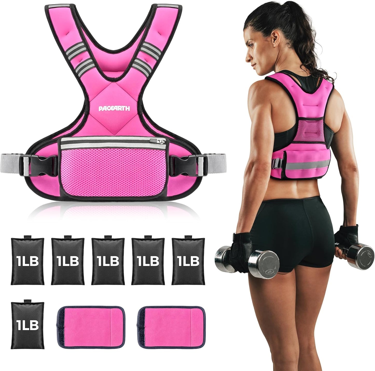 PACEARTH Adjustable Weight Vest for Enhanced Home Workouts