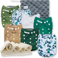 Cloth Diaper 7 Pack with Inserts & Wet Bag - Adjustable One Size