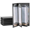 6 View 5 Pack Menu Holder 4.25in x 11in - Durable Black PU Leather