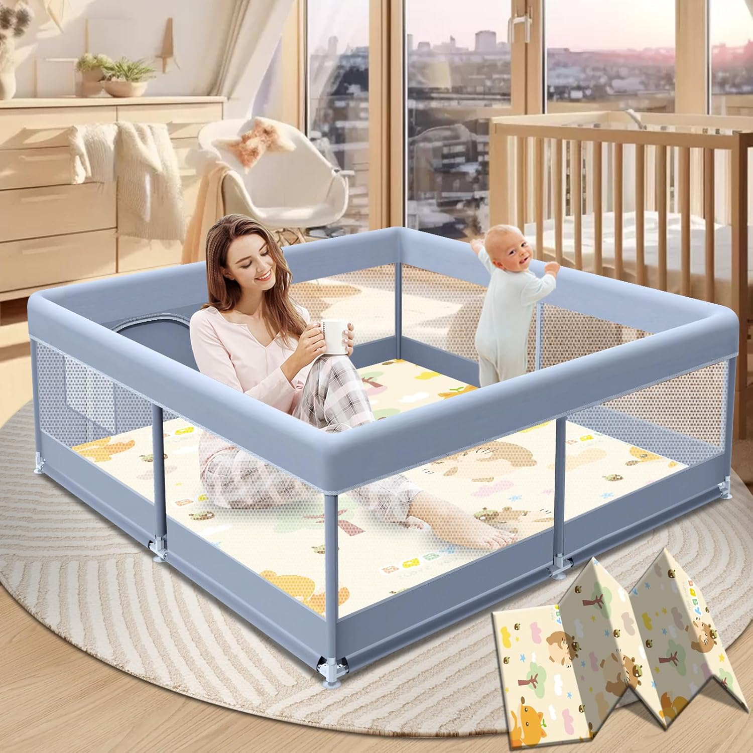 XVISHX Baby Playpen: Safe Fun Zone for Little Ones!
