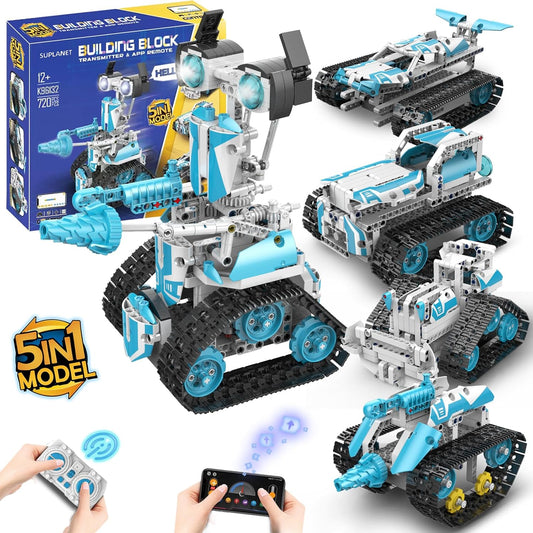 5-in-1 STEM Robot Kit for Teens - Remote Control, APP Programmable, DIY Building - Suplanet