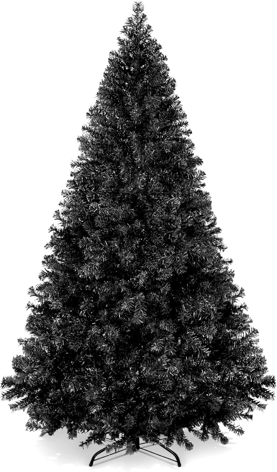 7.5ft Artificial Full Black Christmas Tree for Holiday Cheer