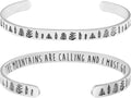 JoycuFF Women Bangle Bracelet Cuffs Open White Inspirational