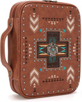 Embroidered Bible Cover for Women and Men - Faux Leather Protective