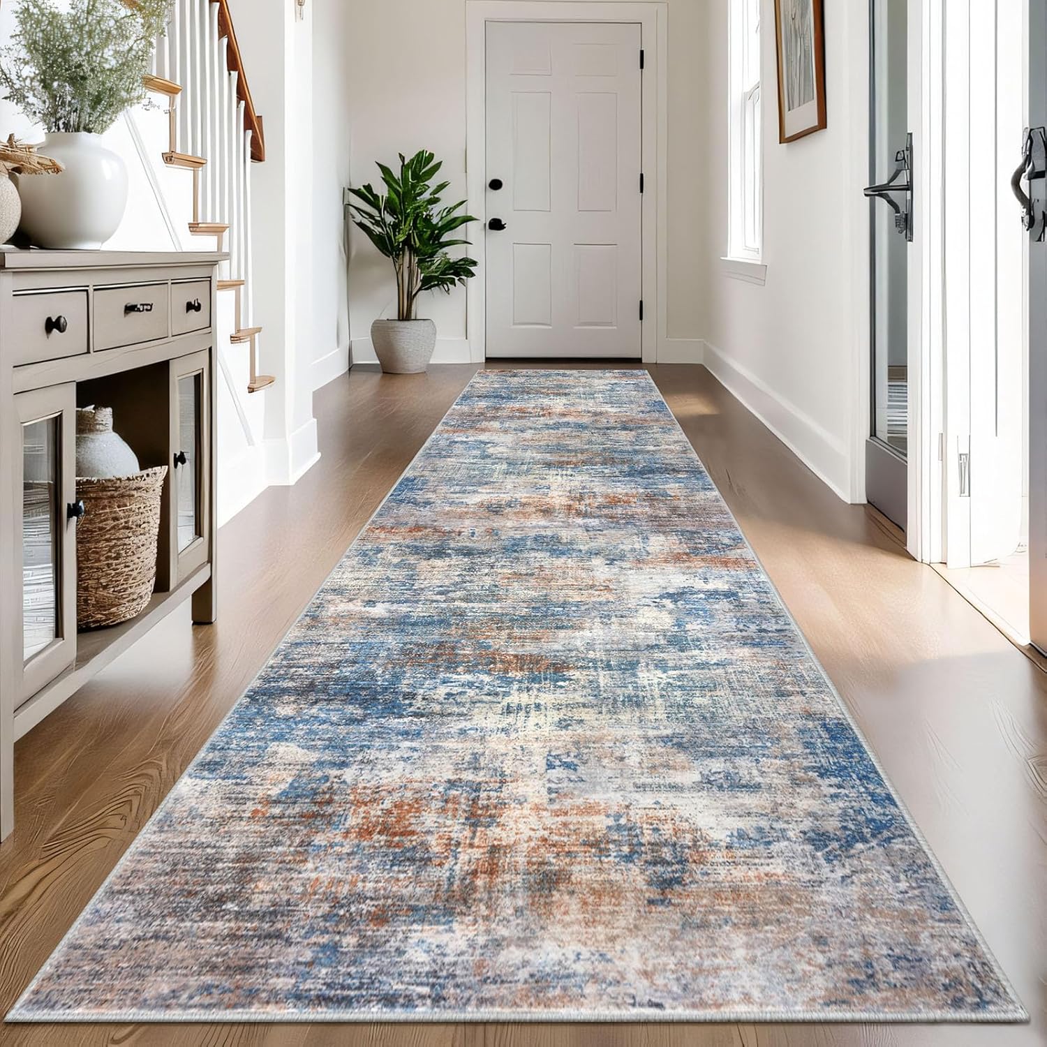 IOHOUZE Abstract Runner Rug 3x14 Ft for Hallways and Kitchens