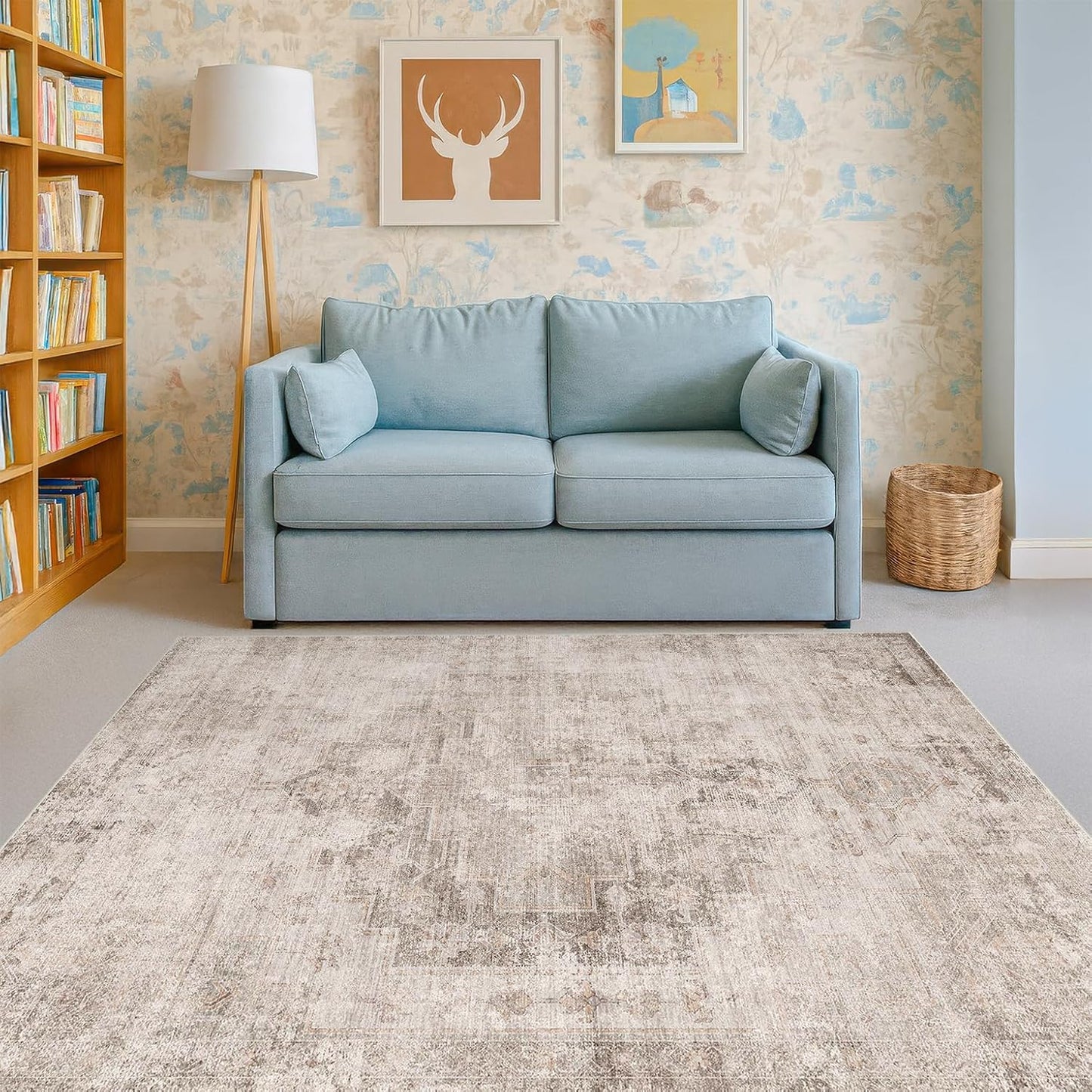 Washable 4x6 Rug for Small Living Room, Kitchen, and Entryway
