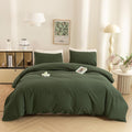 ECOCOTT 3 Piece Washed Cotton Duvet Cover Set Oversized Queen - Cozy