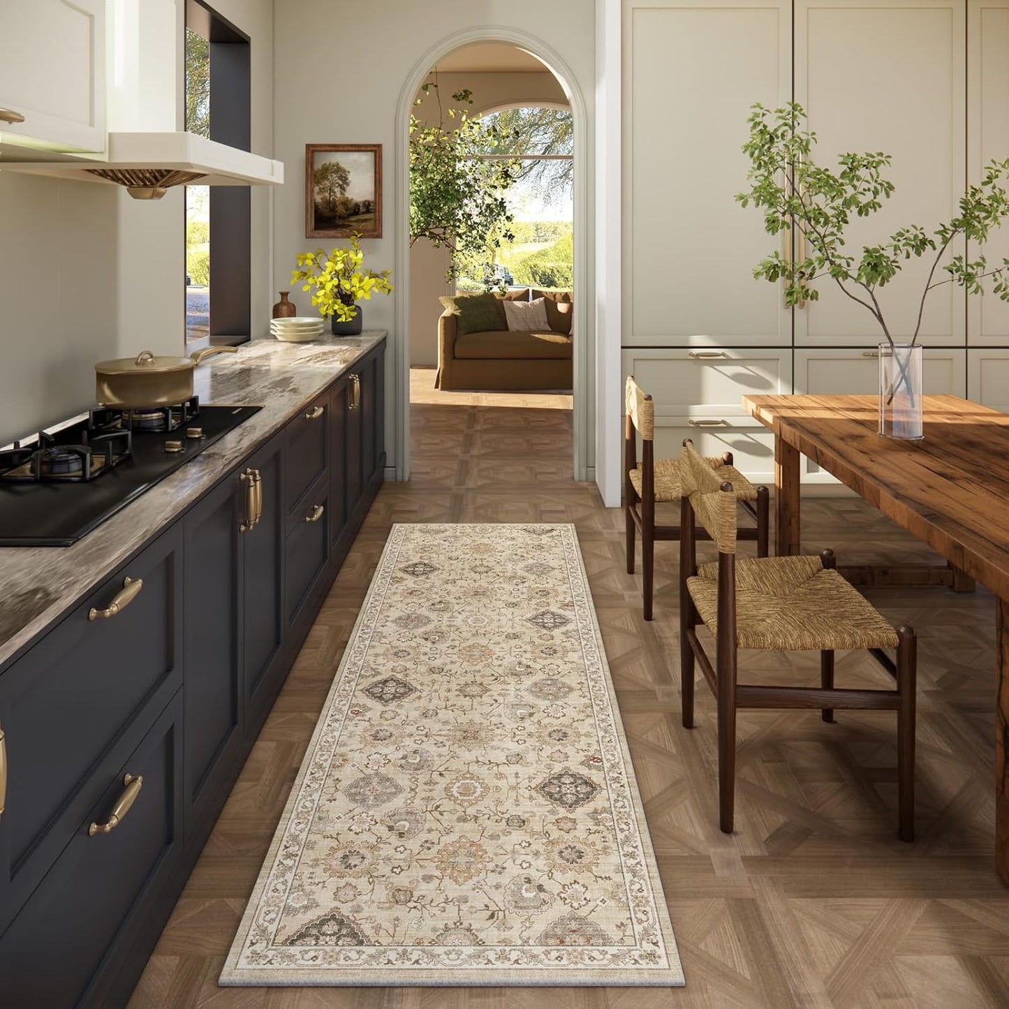 Machine Washable Hallway Runner Rug: Soft Non-Slip Carpet
