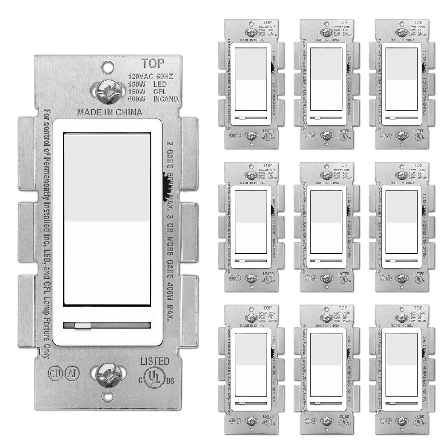 BESTTEN Dimmer Light Switches for LED, CFL, and Incandescent Bulbs
