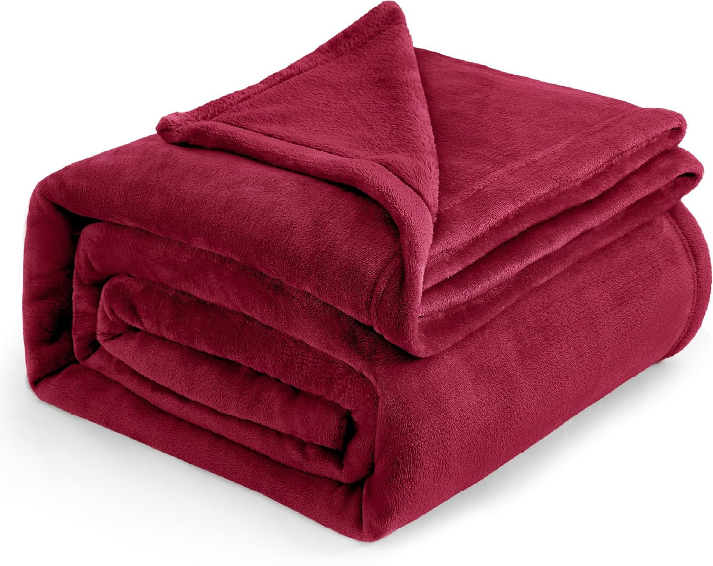 Flannel Fleece Luxury Blanket Red Queen Size Lightweight Cozy Plush