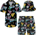 Men's 2 Piece Tracksuit Hawaiian Shirt and Shorts Set - Vibrant Summer