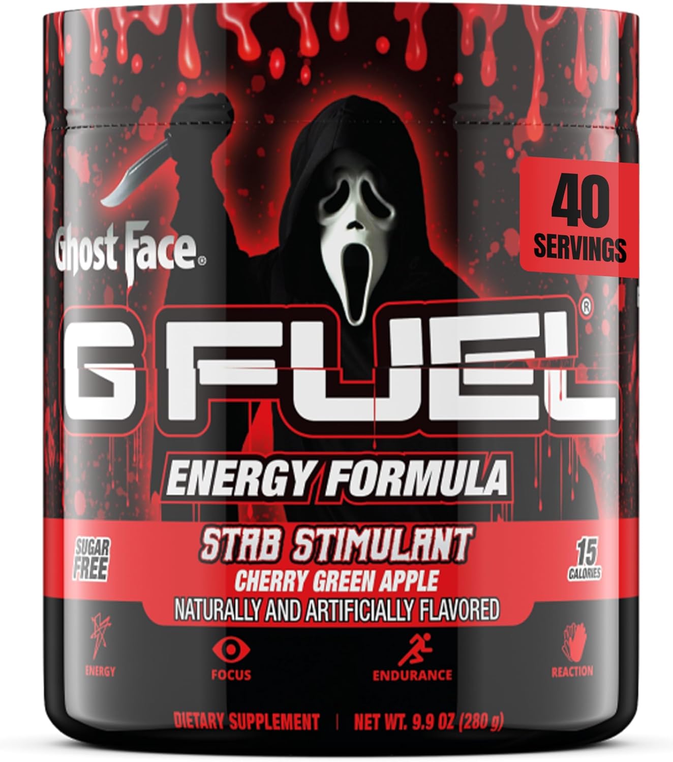 G Fuel Ghost Face Energy Drink Powder for Gaming and Workouts